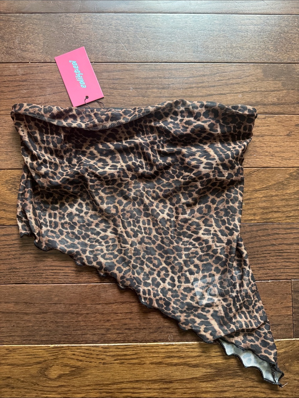 Edikted Leopard Print sheer crop top